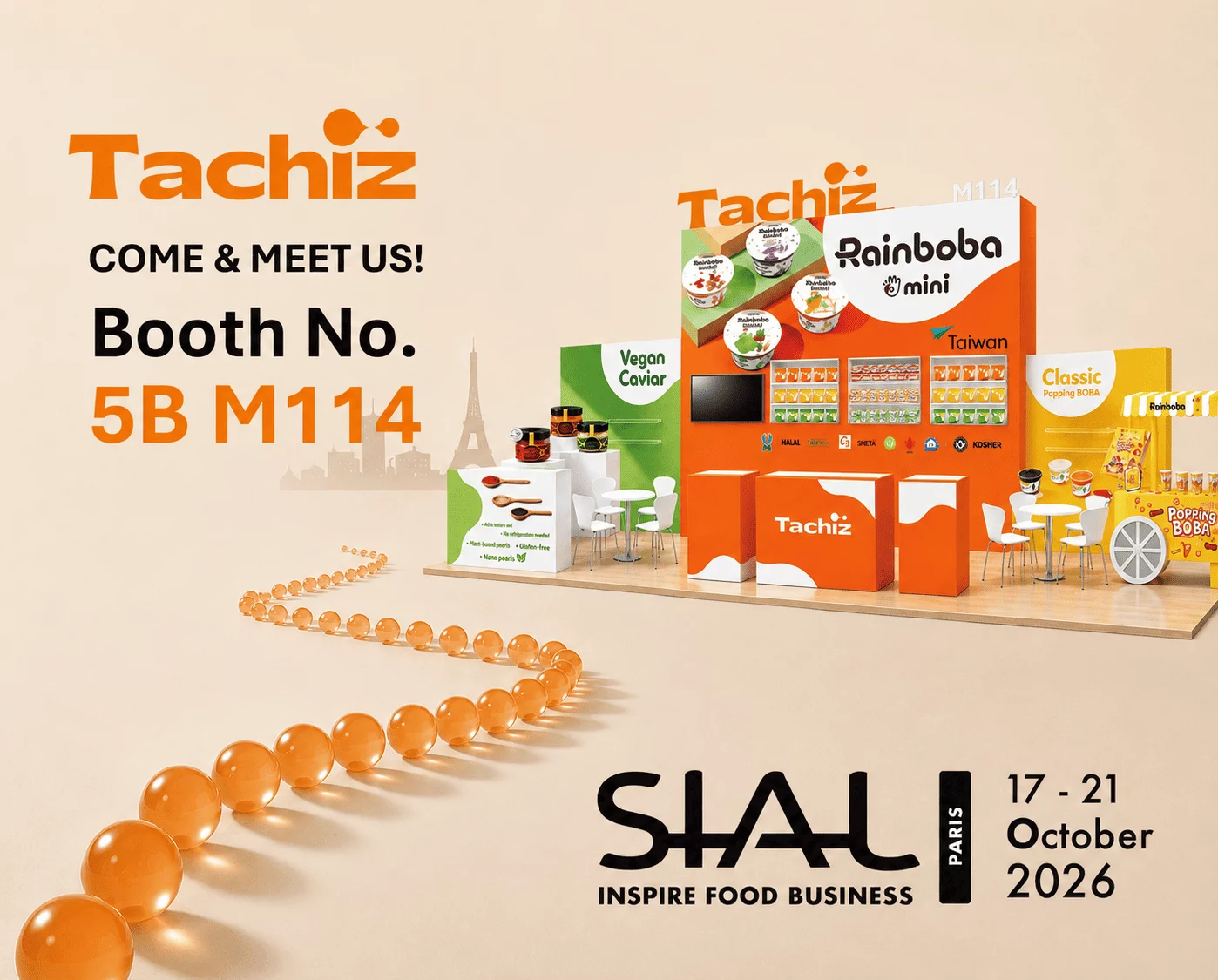From Taiwan to Paris: Tachiz to Showcase New Possibilities for Popping Boba at SIAL Paris 2026
