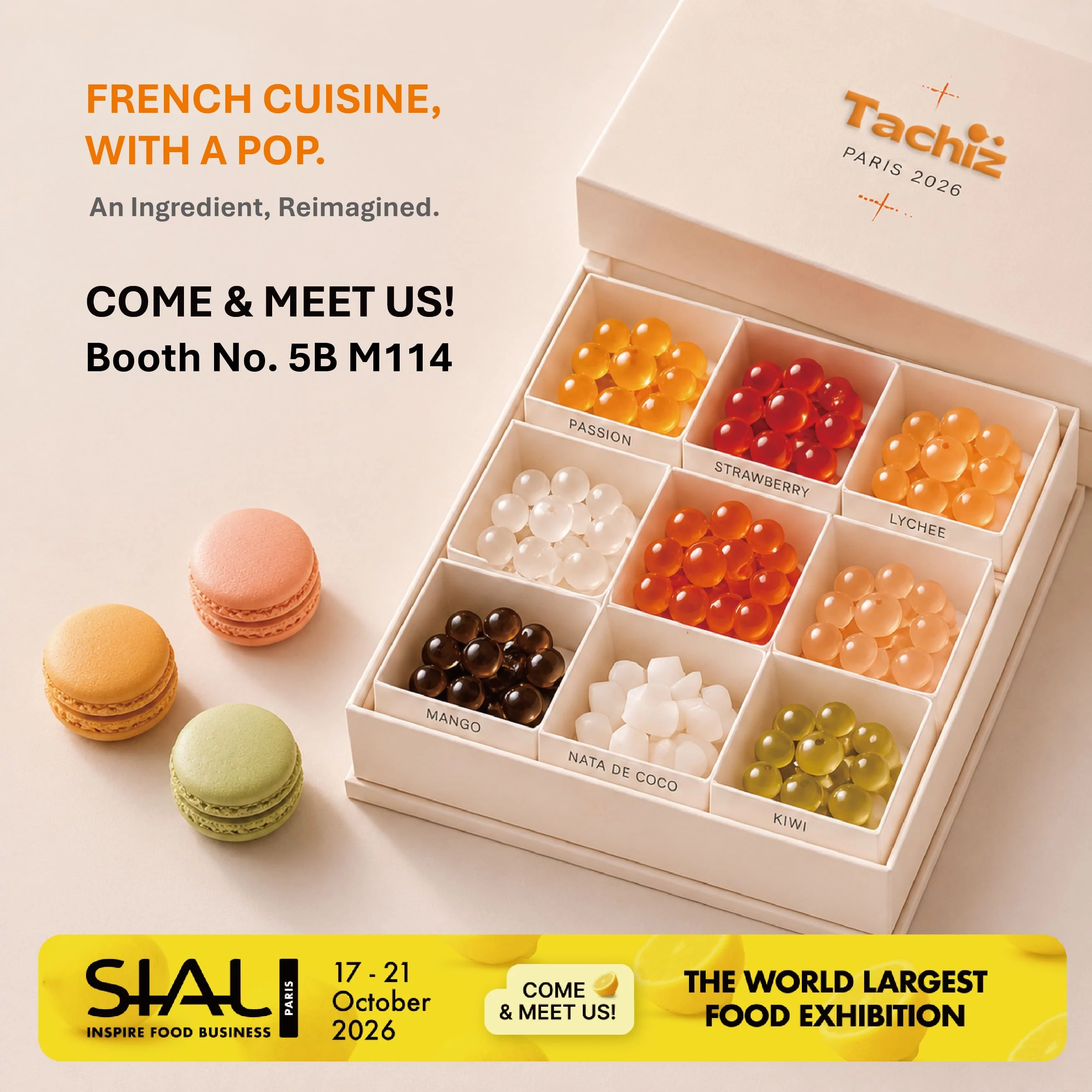 Tachiz Popping Boba Sample Set and Flavors Showcase at SIAL Paris 2026
